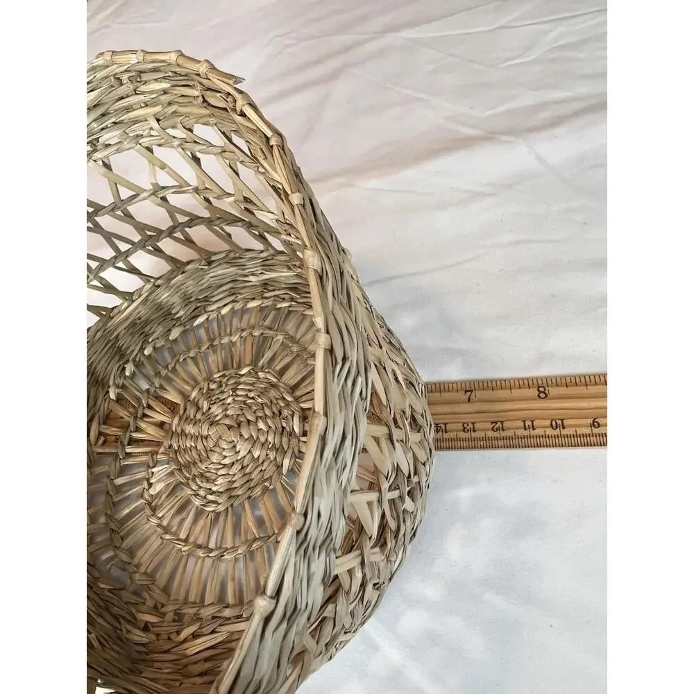 Boho Rattan Wicker Basket 6.5